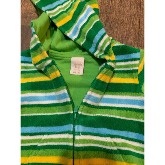 Oshkosh‎ Baby 2 Piece Outfit Green Stripe 18 M XXL Months Zip Up Hoodie & Pants - Picture 4 of 13